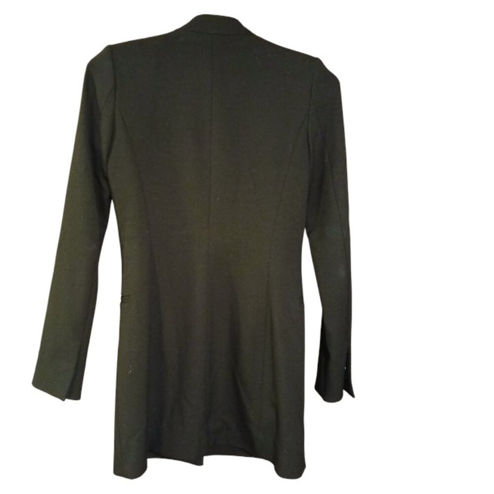 ZARA BASIC Black Single Breast Snap Long Peacoat S -Like new - Picture 4 of 11